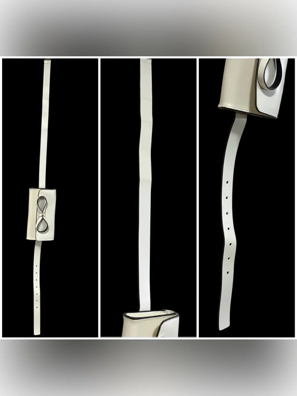 Kate Spade Women's Genuine Leather Belt Bag - White/Ivory with Bow Detail - S/M
